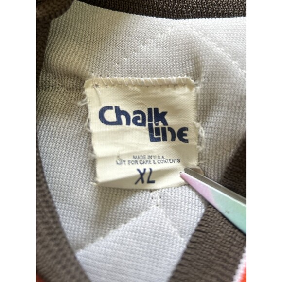 Vintage 80s Chalk Line Cleveland Browns Quilted Snap Bomber Satin Jacket Size XL - Picture 5 of 11